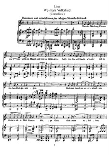 Weimars Volkslied, S.313: Klavierauszug mit Singstimmen by Франц Лист