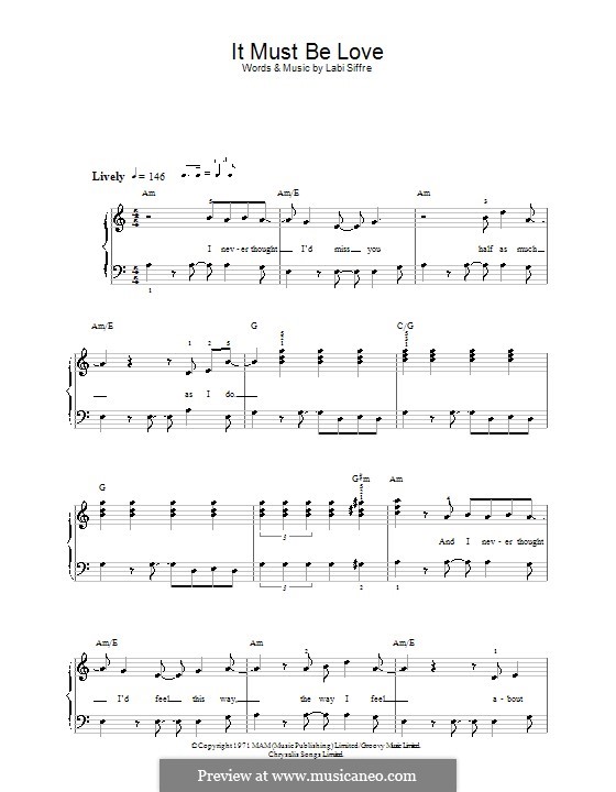 It Must Be Love (Madness): Для начинающего пианиста by Labi Siffre