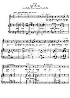Ich scheide, S.319: Клавир с вокальной партией by Франц Лист