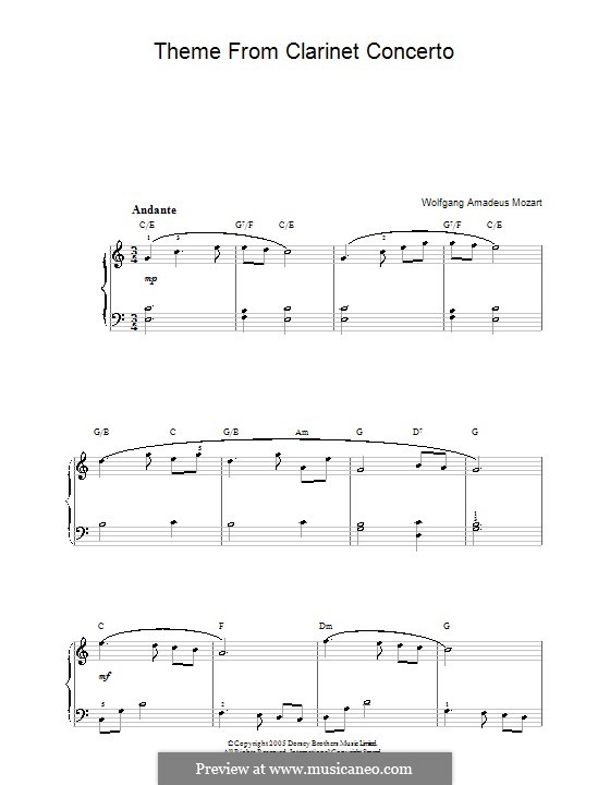 Movement 2: For easy piano (theme) by Вольфганг Амадей Моцарт