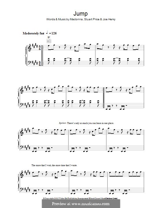 Jump (Madonna): Для голоса и фортепиано (или гитары) by Joe Henry, Stuart Price