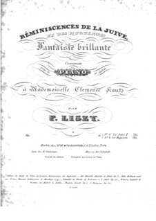 Réminiscences de 'La Juive'. Fantasia on Themes by Halevy, S.409a: Réminiscences de 'La Juive'. Fantasia on Themes by Halevy by Франц Лист