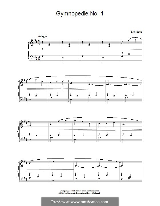 No.1: Для фортепиано (легкий уровень) by Эрик Сати