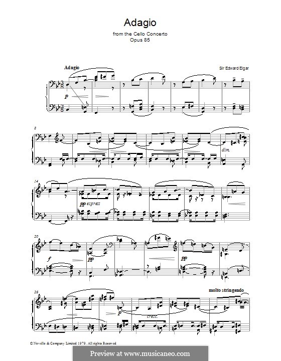 Концерт для виолончели с оркестром, Op.85: Часть III. Версия для фортепиано by Эдуард Элгар