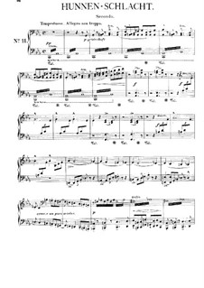 Симфоническая поэма No.11 'Битва гуннов', для фортепиано в четыре руки, S.596b: Симфоническая поэма No.11 'Битва гуннов', для фортепиано в четыре руки by Франц Лист
