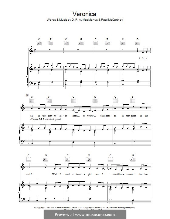 Veronica: Для голоса и фортепиано (или гитары) by Paul McCartney