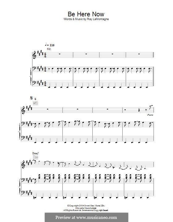 Be Here Now: Для голоса и фортепиано (или гитары) by Ray LaMontagne