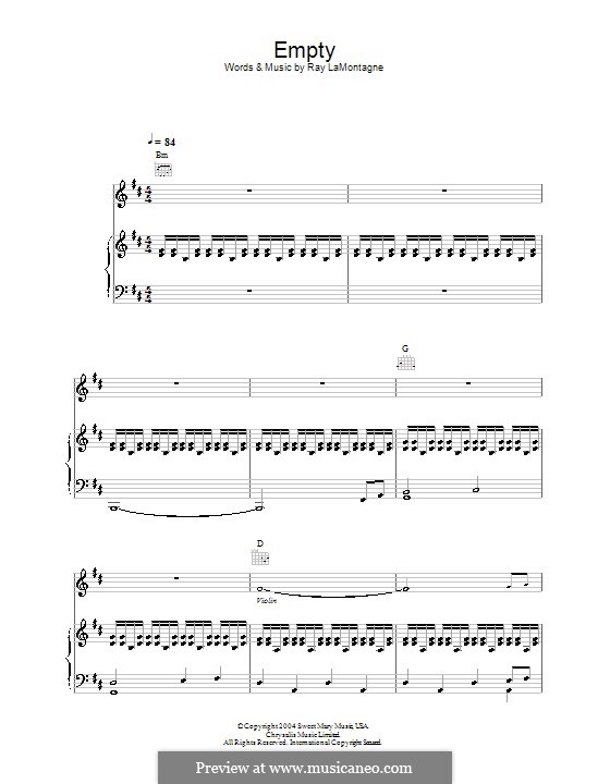 Empty: Для голоса и фортепиано (или гитары) by Ray LaMontagne