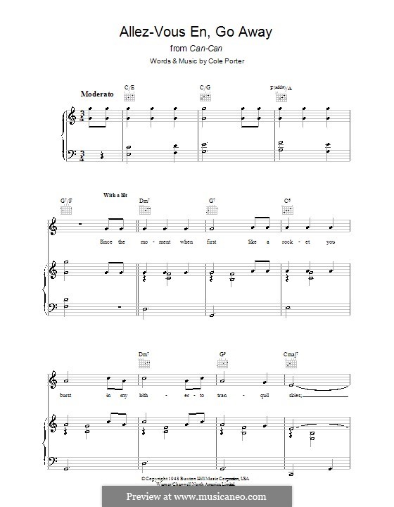 Allez-Vous En, Go Away: Для голоса и фортепиано (или гитары) by Кол Портер