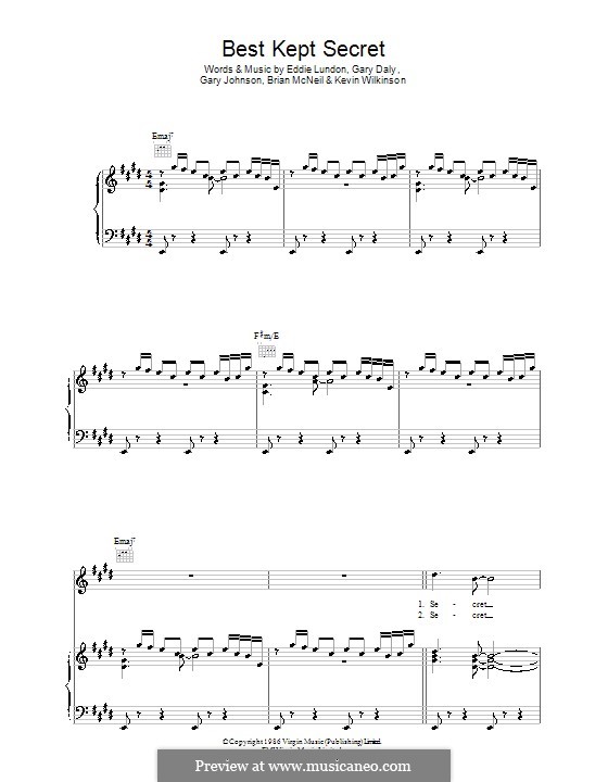 Best Kept Secret (China Crisis): Для голоса и фортепиано (или гитары) by Brian McNeil, Eddie Lundon, Garry Johnson, Gary Daly, Kevin Wilkinson