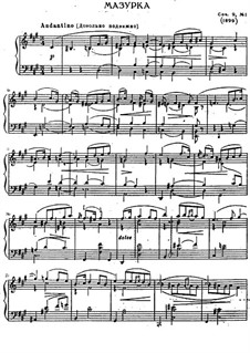 Две мазурки, Op.9: Мазурка No.1 by Сергей Ляпунов