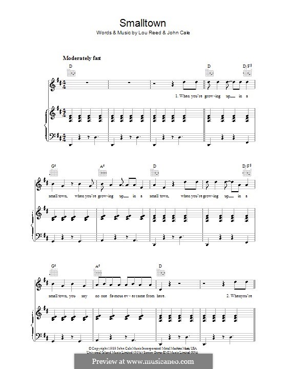 Smalltown: Для голоса и фортепиано (или гитары) by Lou Reed