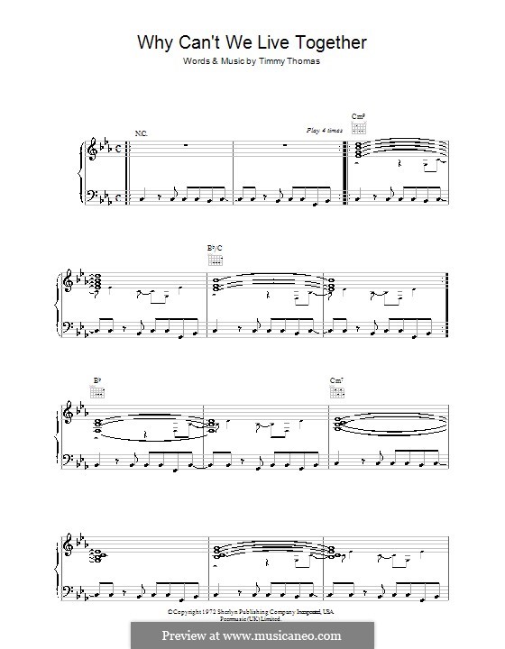 Why Can't We Live Together (Sade): Для голоса и фортепиано (или гитары) by Timothy Thomas
