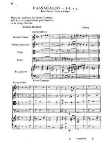 Пассакалия для струнного квартета и бассо континуо: Пассакалия для струнного квартета и бассо континуо by Бьяджо Марини