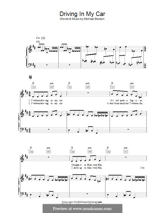 Driving in My Car (Madness): Для голоса и фортепиано (или гитары) by Mike Barson