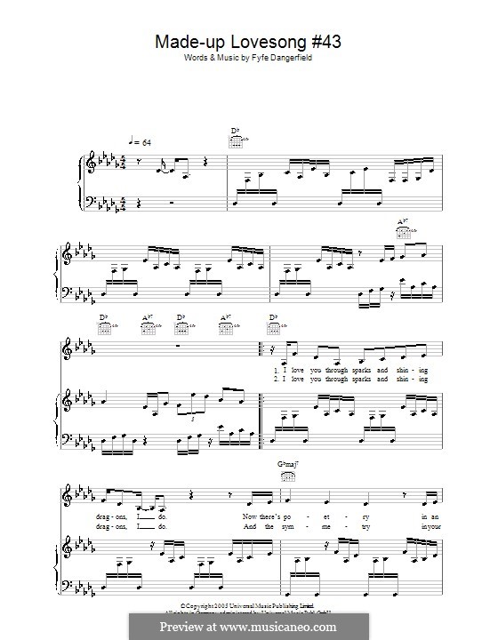 Made Up Love Song No.43 (Guillemots): Для голоса и фортепиано (или гитары) by Fyfe Dangerfield