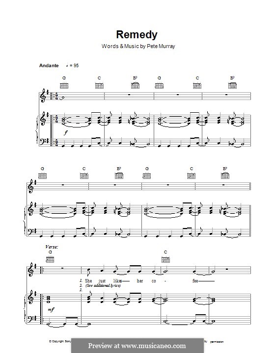 Remedy: Для голоса и фортепиано (или гитары) by Pete Murray