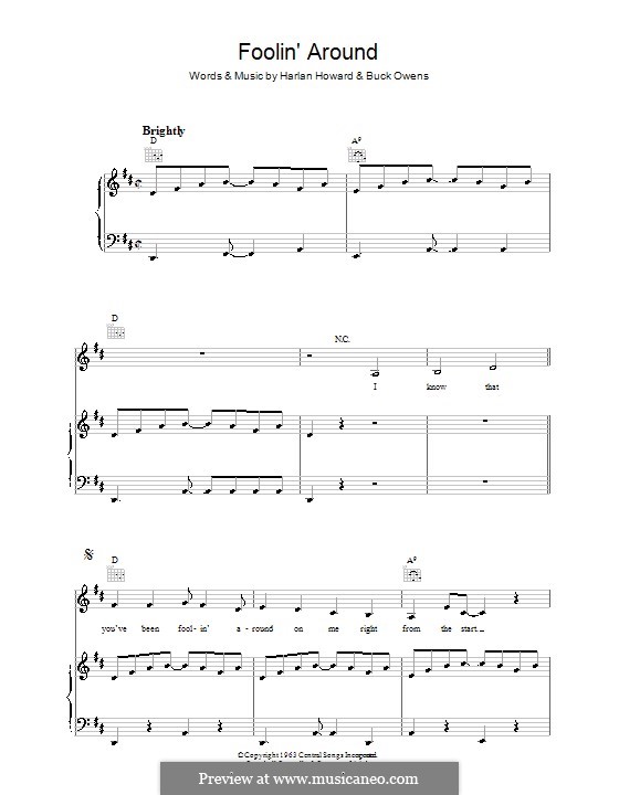 Foolin' Around (Patsy Cline): Для голоса и фортепиано (или гитары) by Buck Owens, Harlan Howard