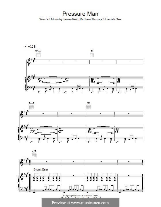 Pressure Man (The Feelers): Для голоса и фортепиано (или гитары) by Hamish Gee, James Reid, Matthew Thomas