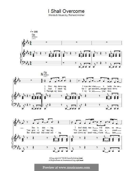 I Shall Overcome (Hard-Fi): Для голоса и фортепиано (или гитары) by Richard Archer