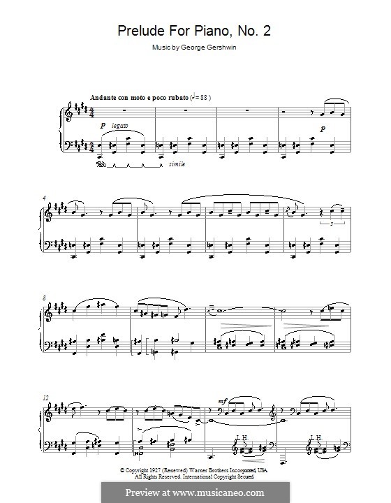 Три прелюдии для фортепиано: Прелюдия No.2 до-диез минор by Джордж Гершвин