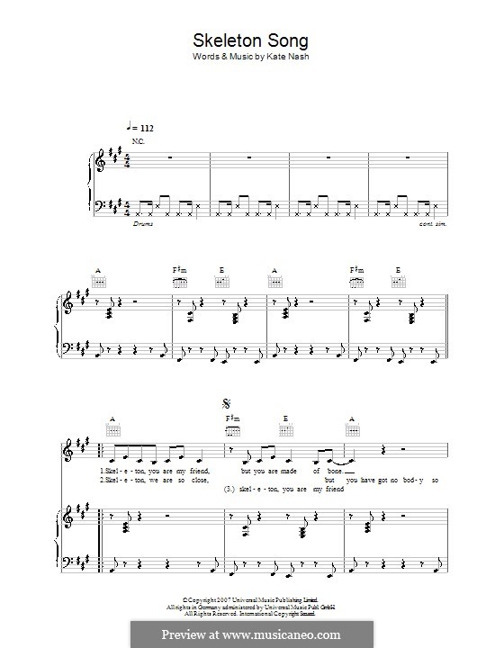 Skeleton Song: Для голоса и фортепиано (или гитары) by Kate Nash