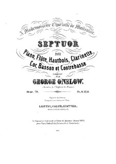 Септет для фортепиано, духовых и контрабаса, Op.79a: Партии by Жорж Онсло