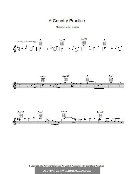 A Country Practice: Мелодия, текст и аккорды by Mike Perjanik
