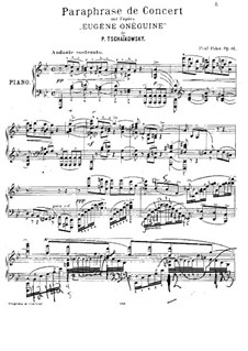 Концертный парафраз на темы из оперы 'Евгений Онегин' П. Чайковского, Op.81: Концертный парафраз на темы из оперы 'Евгений Онегин' П. Чайковского by Павел Пабст