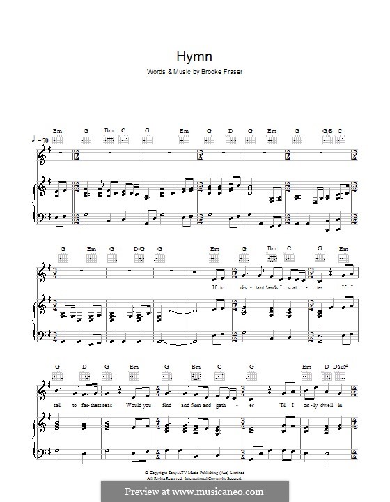 Hymn: Для голоса и фортепиано (или гитары) by Brooke Fraser