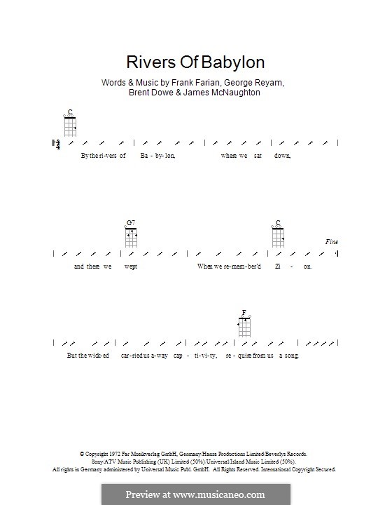 Rivers of Babylon: Для укулеле с вариантом боя by Brent Dowe, Frank Farian, George Reyam, James A. McNaughton