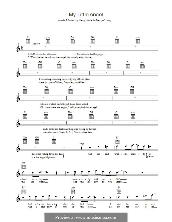 My Little Angel: Мелодия, текст и аккорды by George Young, Harry Vanda