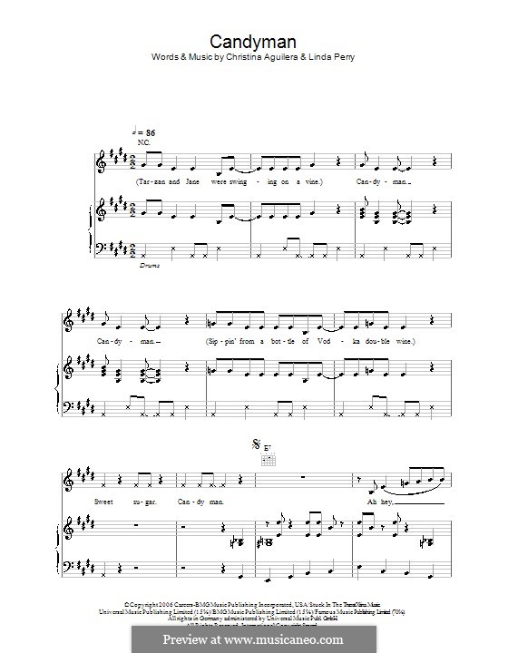 Candyman (Christina Aguilera): Для голоса и фортепиано (или гитары) by Linda Perry