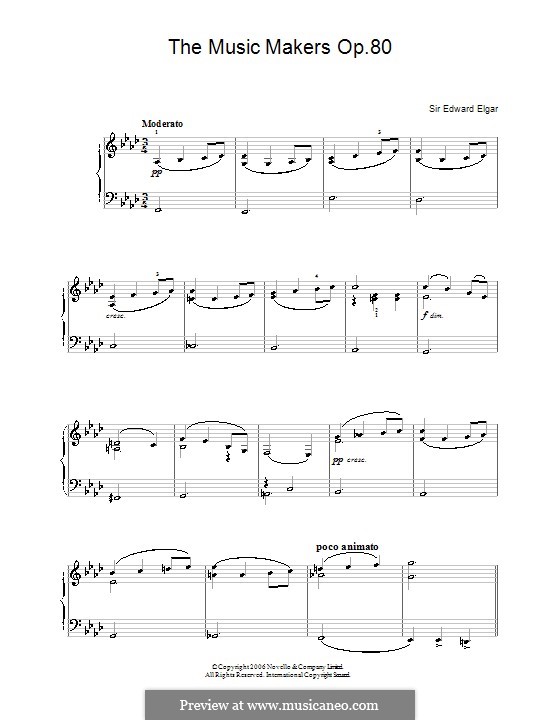 Сочинители музыки, Op.69: Fragment, for easy piano by Эдуард Элгар
