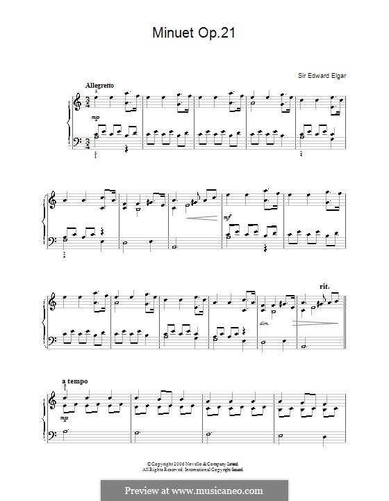 Менуэт, Op.21: Менуэт by Эдуард Элгар