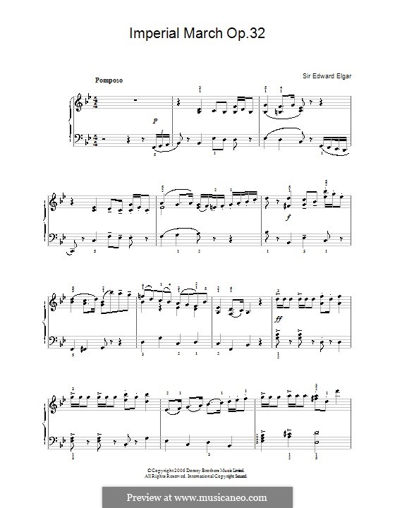 Имперский марш, Op.32: Для фортепиано by Эдуард Элгар