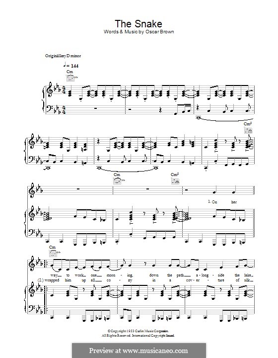 The Snake (Al Wilson): Для голоса и фортепиано (или гитары) by Oscar Brown