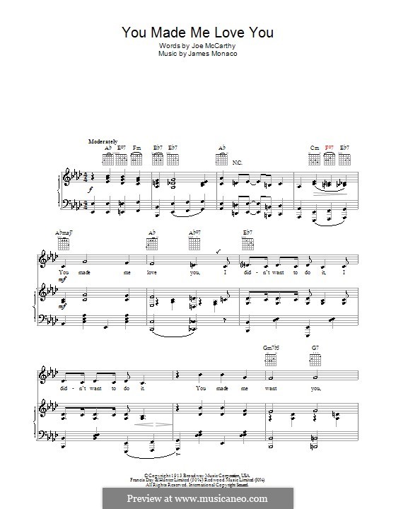 You Made Me Love You (I Didn't Want To Do It): Для голоса и фортепиано by Джеймс Винсент Монако