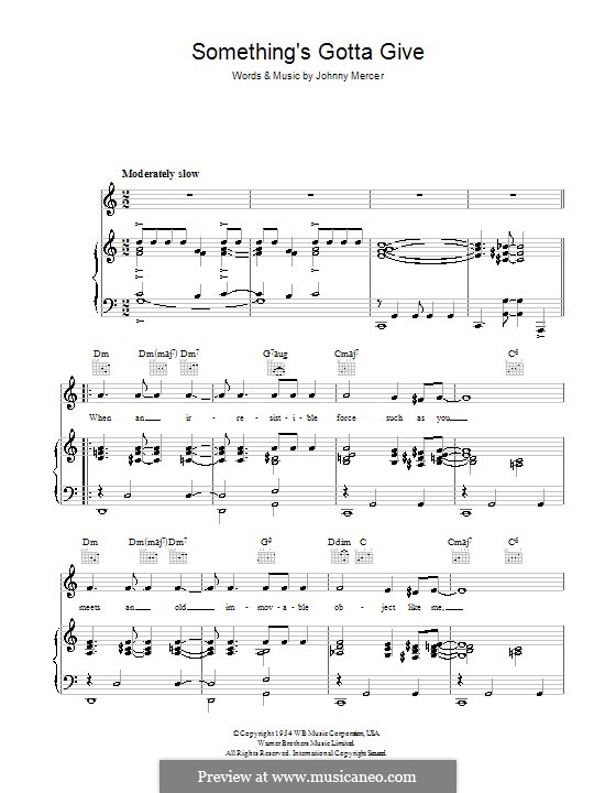 Something's Gotta Give: Для голоса и фортепиано (или гитары) by Johnny Mercer