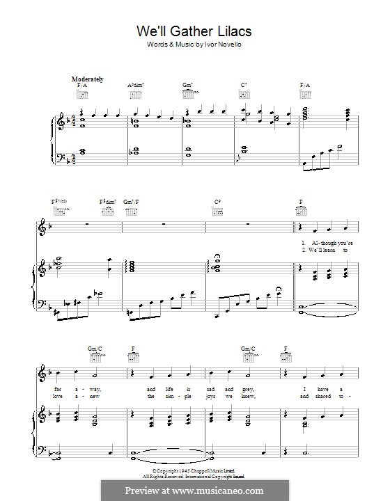 We'll Gather Lilacs: Для голоса и фортепиано (или гитары) by Ivor Novello