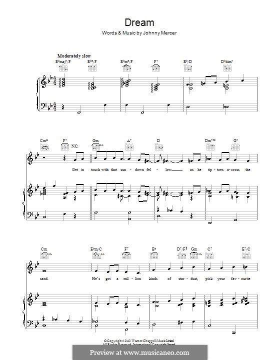 Dream (Frank Sinatra): Для голоса и фортепиано (или гитары) by Johnny Mercer