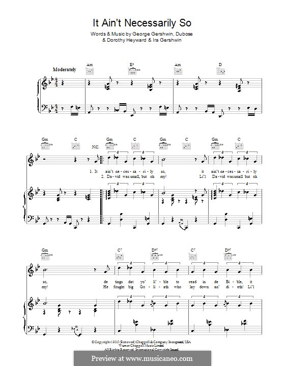 It ain't Necessarily So: Для голоса и фортепиано (или гитары) by Джордж Гершвин