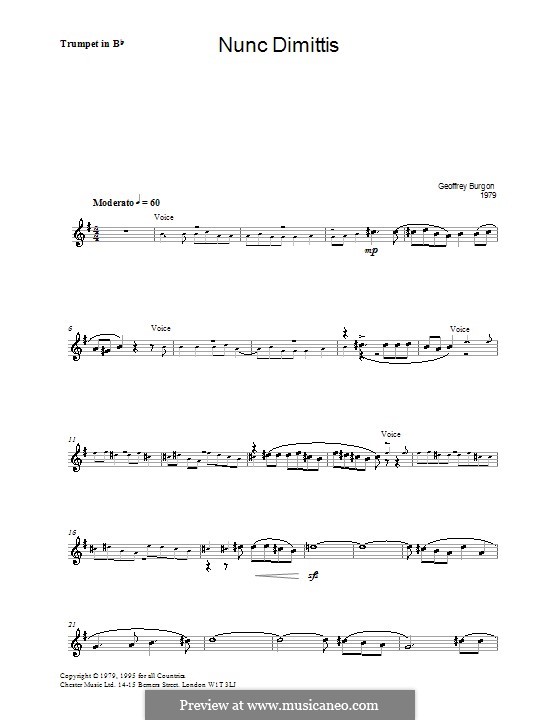 Nunc Dimittis (theme from Tinker, Tailor, Soldier, Spy): Партия трубы by Geoffrey Burgon