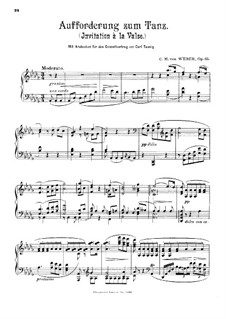 Приглашение к танцу, J.260 Op.65: Для фортепиано (концертная версия) by Карл Мария фон Вебер
