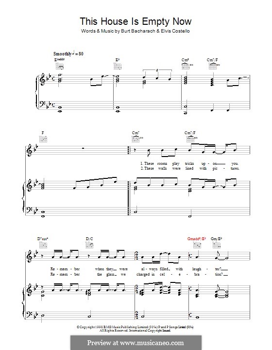 This House Is Empty Now: Для голоса и фортепиано (или гитары) by Burt Bacharach