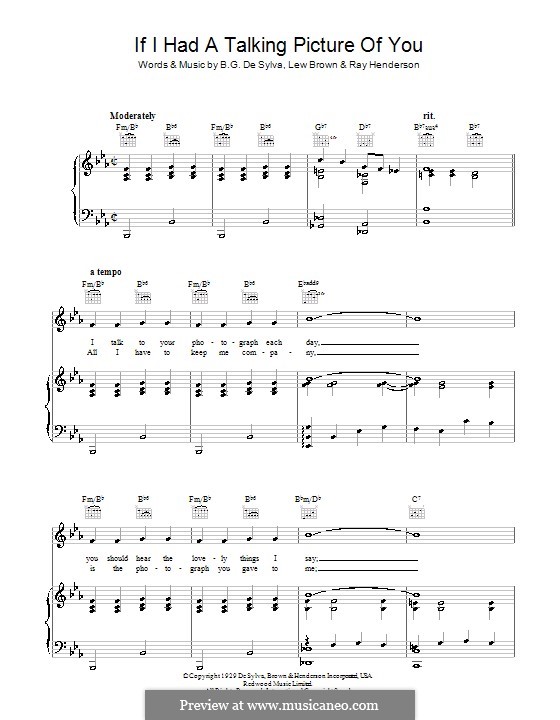 If I Had a Talking Picture of You: Для голоса и фортепиано (или гитары) by Buddy Gard DeSylva, Ray Henderson, Lew Brown