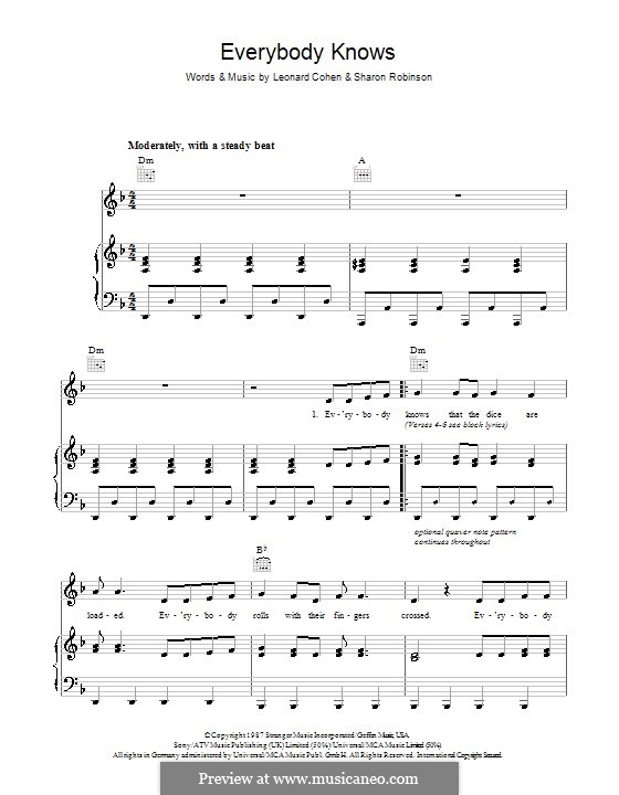 скачать everybody knows leonard cohen Leonard cohen song: everybody knows, lyrics and chords.