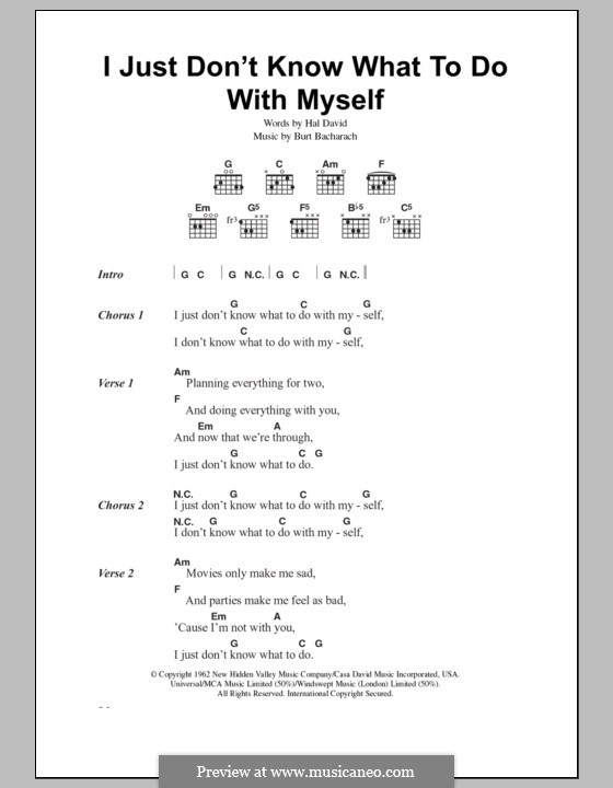 I Just Don't Know What to Do With Myself: Lyrics and chords (The White Stripes) by Burt Bacharach