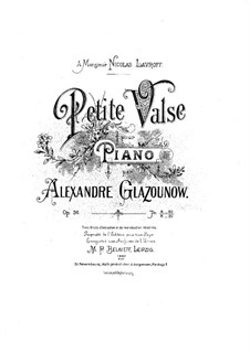 Маленький вальс для фортепиано, Op.36: Маленький вальс для фортепиано by Александр Глазунов