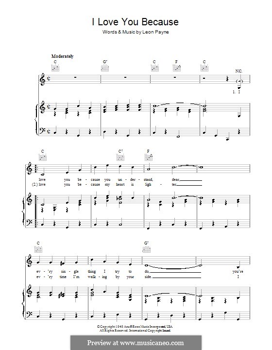 I Love You Because: Для голоса и фортепиано (или гитары) by Leon Payne